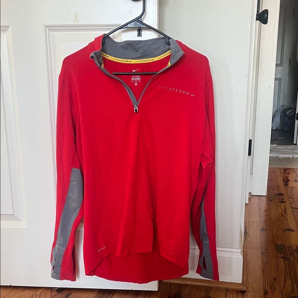 Nike LiveStrong Red and Gray Long Sleeve Shirt